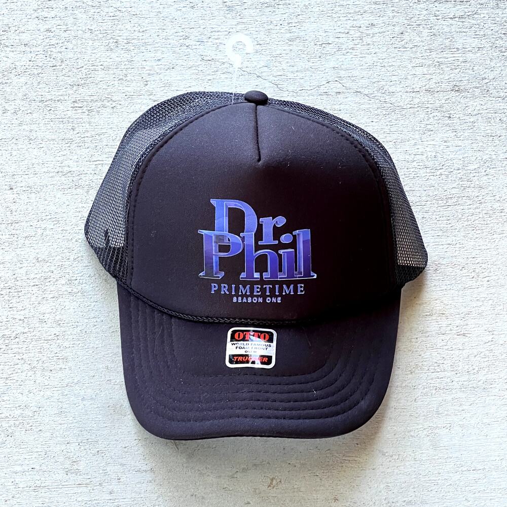 Dr. Phil Prime time Season One Hat Crew Hat Otto Snap Back Black Trucker Hat